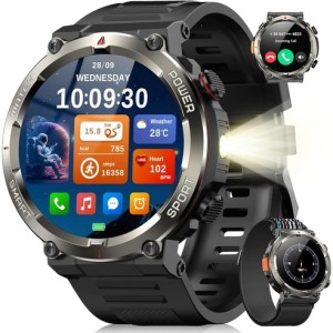 IOWODO W50 Pro 아웃도어 스마트워치 1.45인치 960mAh 초대용량 배터리 군용급 내구성 통화 가능 IP68 방수